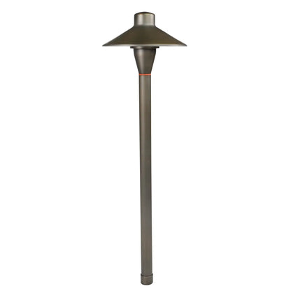 Die-cast brass outdoor path light with 72 inch lead wire - Path Light Fixture