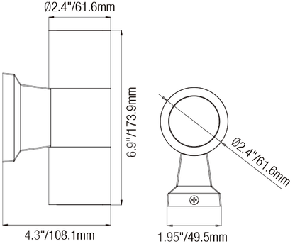 Die Cast Brass Up Down Cylinder Wall Sconce with IP65 Rating - Wall Lights