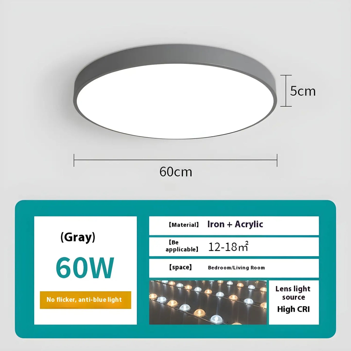 Dimmable Smart Ceiling Lamp with Remote - Bedroom & Living Room LED Light - Ceiling Light Fixtures