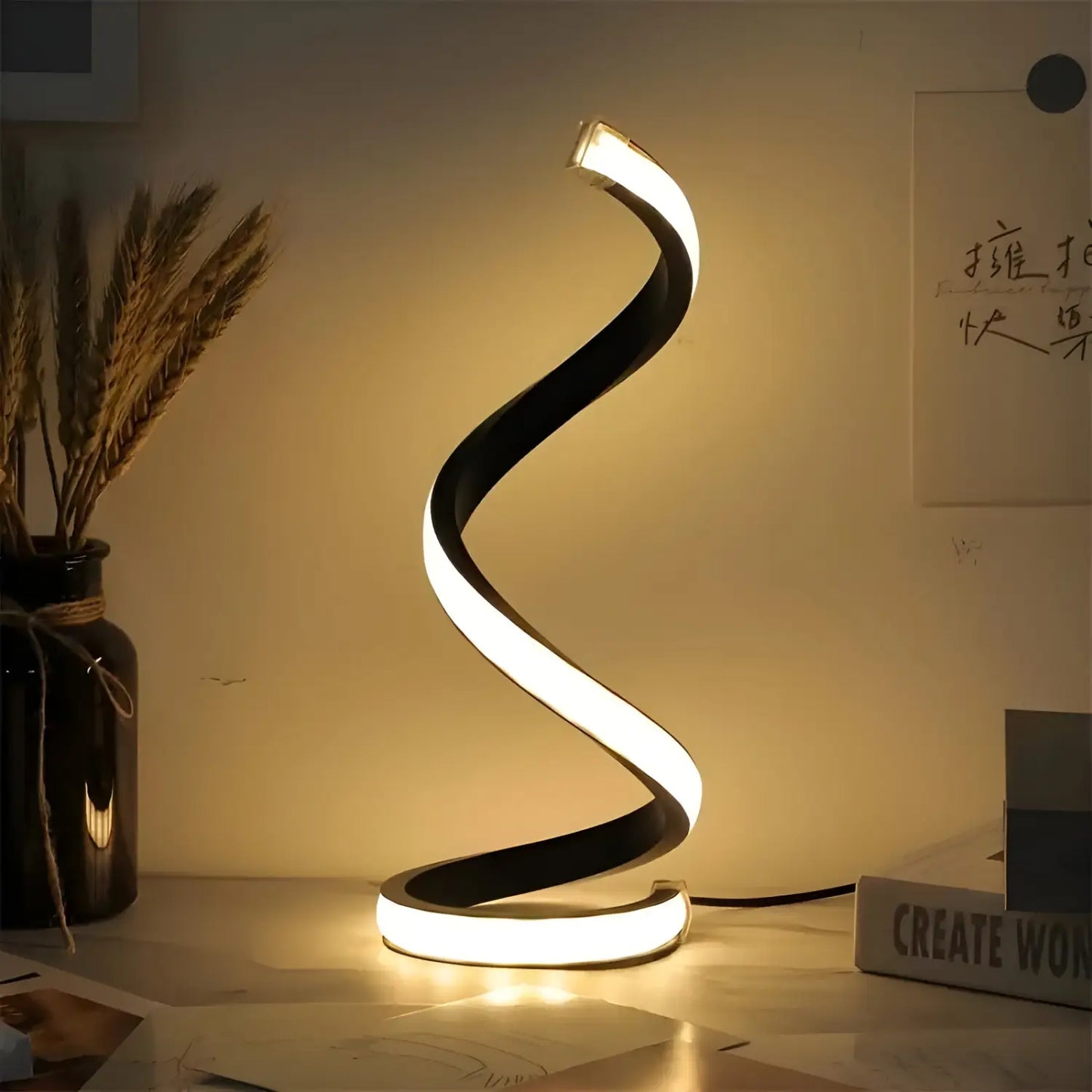 Dimmable Table Lamp LED – Spiral Night Light for Bedroom - UDB Three Colors - Table Lamp