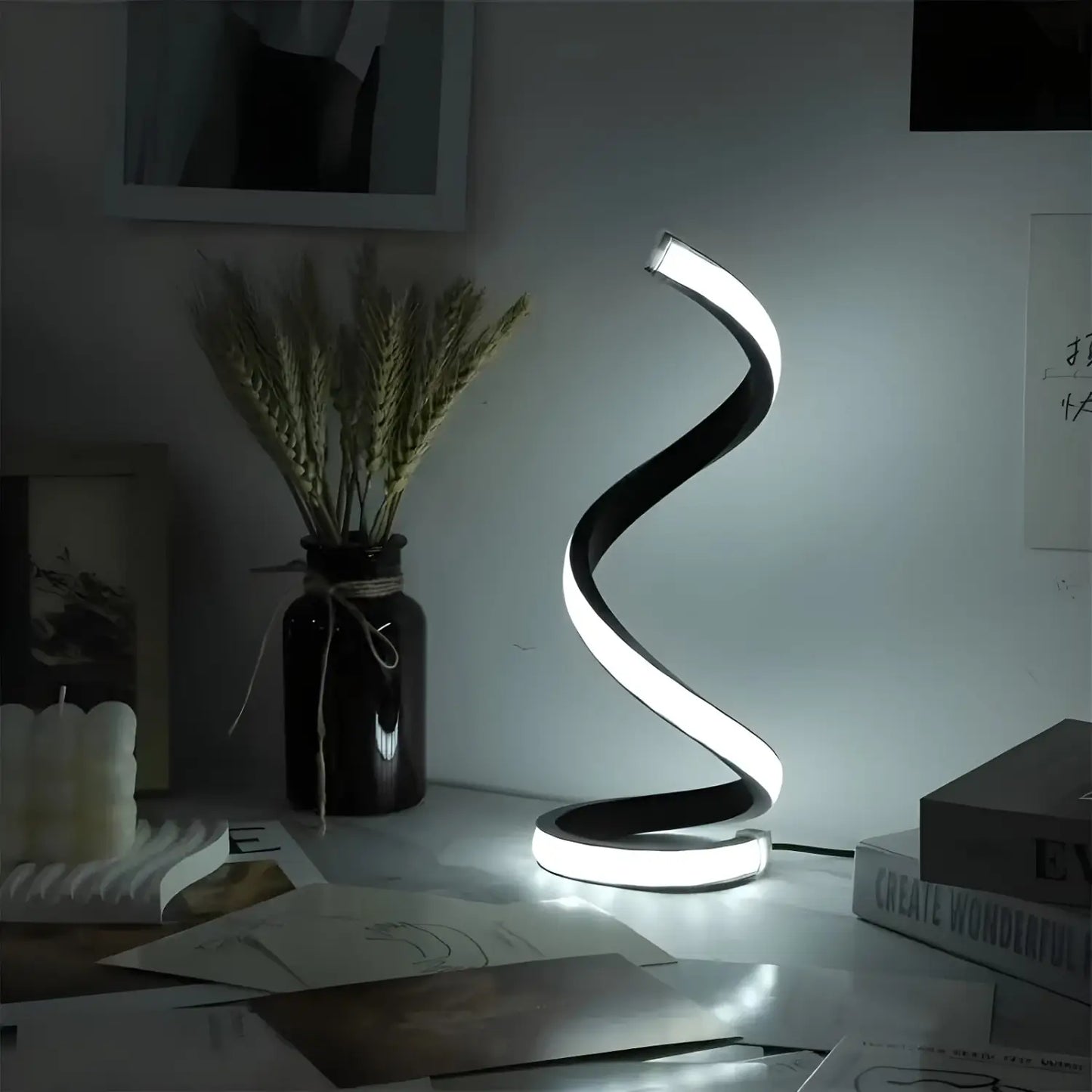 Dimmable Table Lamp LED – Spiral Night Light for Bedroom - UDB Three Colors - Table Lamp