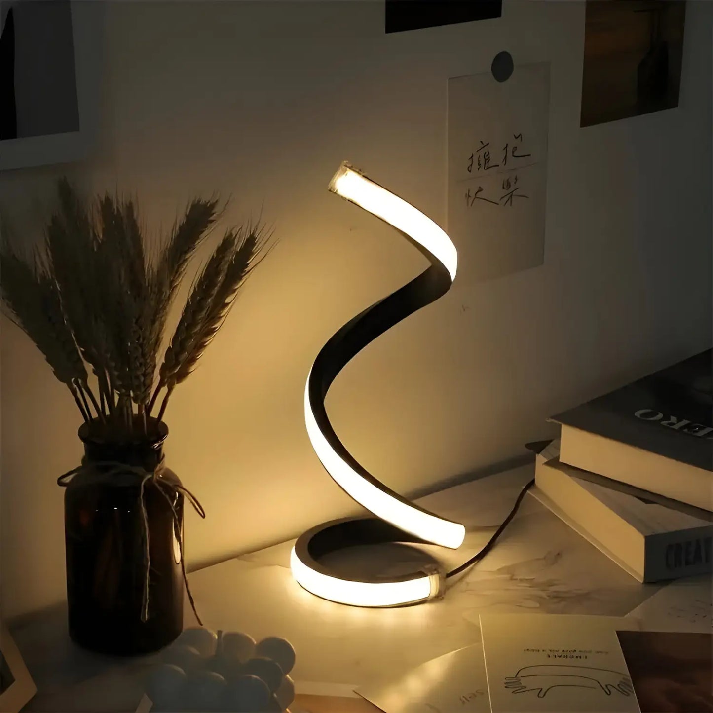 Dimmable Table Lamp LED – Spiral Night Light for Bedroom - UDB Three Colors - Table Lamp