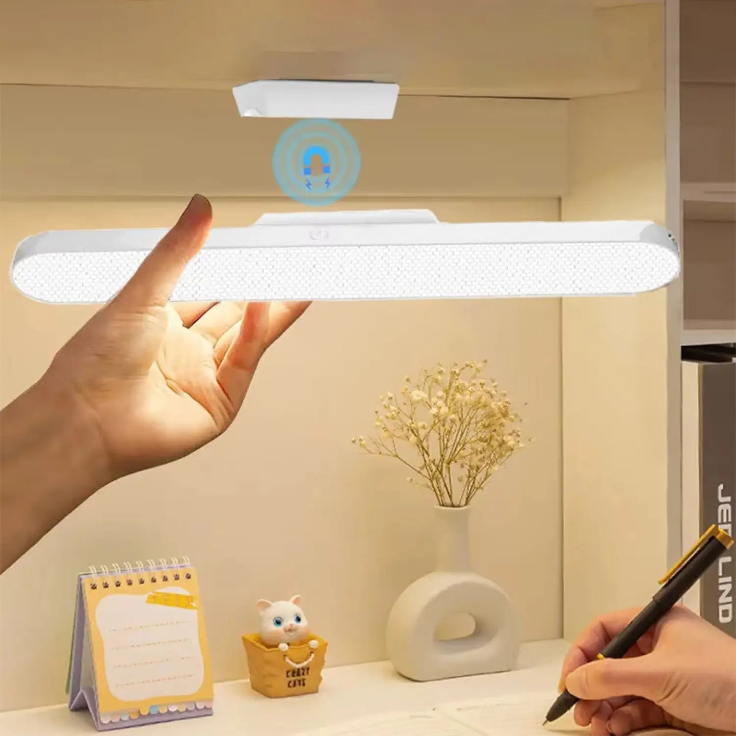 Dimmable Touch Wall Reading Light – Magnetic Wireless & Portable - White - 12V Hanging Light