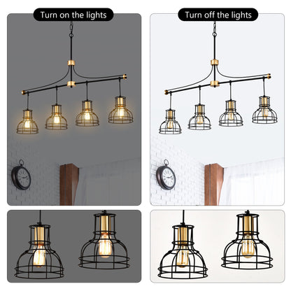 Dining Room Light Fixture Chandelier Over Table 40 Inch Hanging For Farmhouse Linear Chandeliers,4 Light Kitchen Island