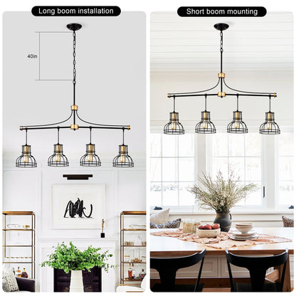 Dining Room Light Fixture Chandelier Over Table 40 Inch Hanging For Farmhouse Linear Chandeliers,4 Light Kitchen Island