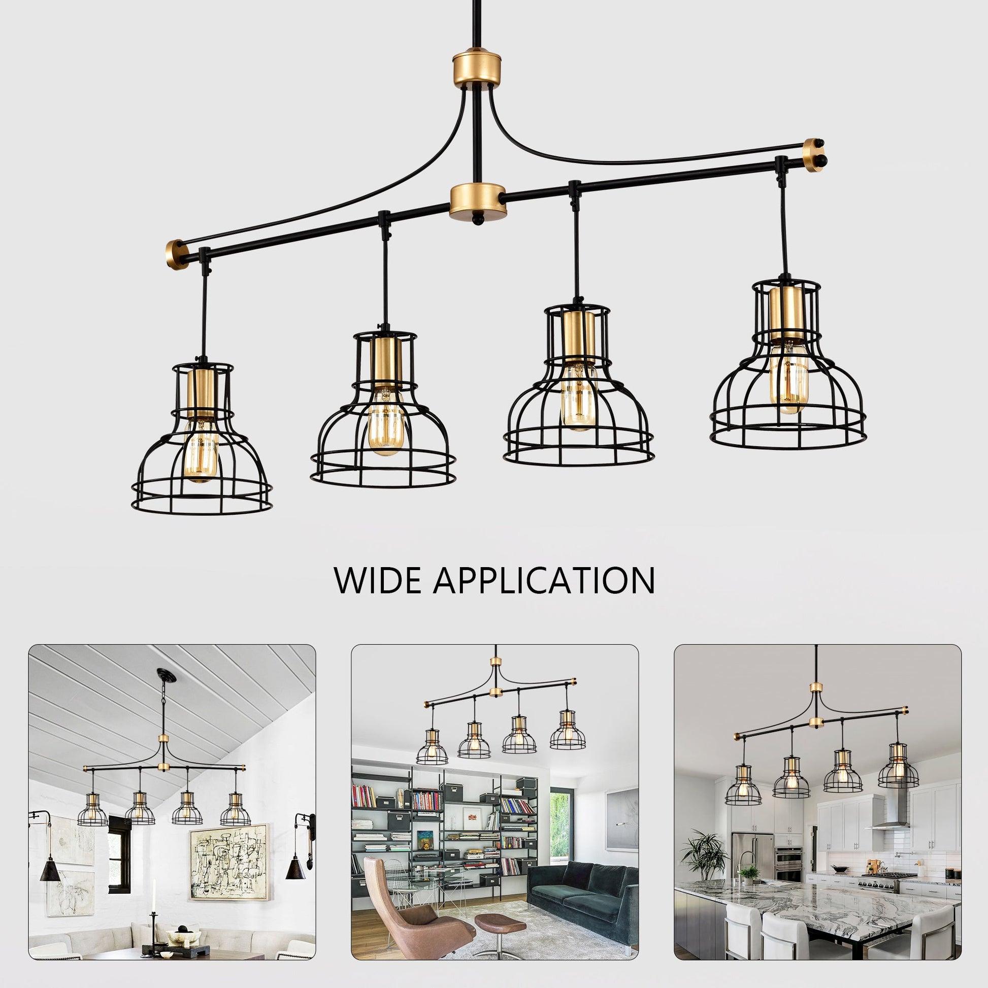 Dining Room Light Fixture Chandelier Over Table 40 Inch Hanging For Farmhouse Linear Chandeliers,4 Light Kitchen Island