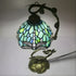 Dragonfly Metal Leaf Tiffany Glass Tabletop Lamp - No Bulb - Table Lamp