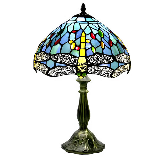 Dragonfly Tiffany Glass Tabletop Lamp - No Bulb - Table Lamp