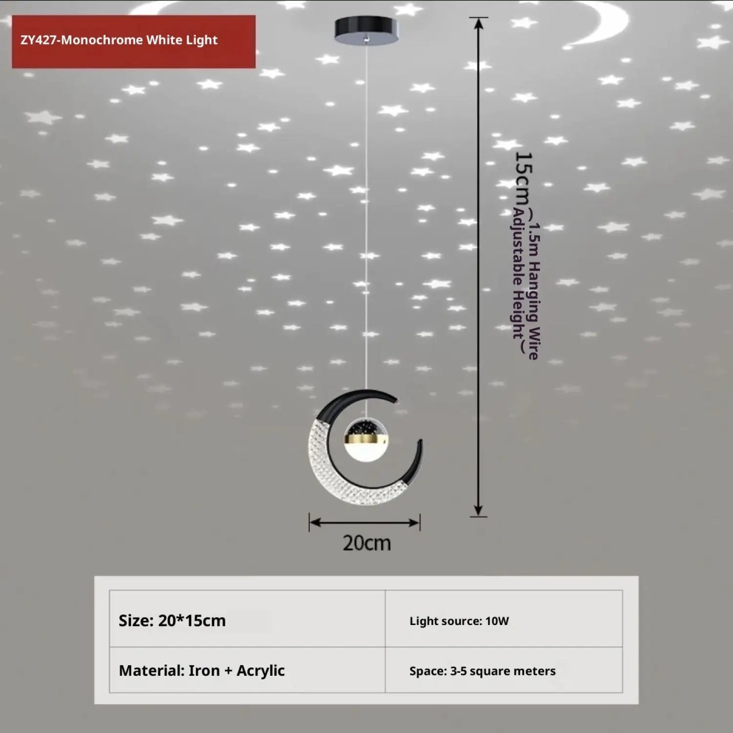 Drop Ceiling Lamp with Dimmable Feature for Living Room & Dining Room - Indoor Hanging Light