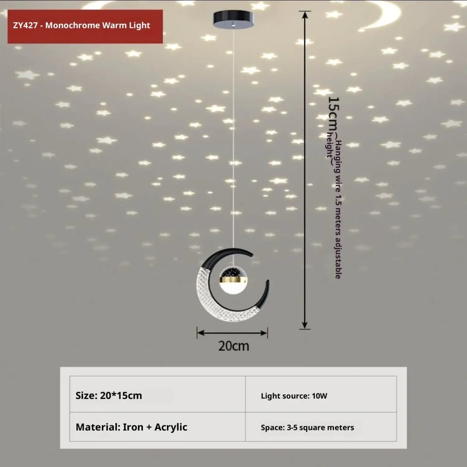 Drop Ceiling Lamp with Dimmable Feature for Living Room & Dining Room - Indoor Hanging Light