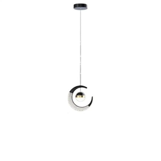 Drop Ceiling Lamp with Dimmable Feature for Living Room & Dining Room - Black / Cool White - Indoor Hanging Light