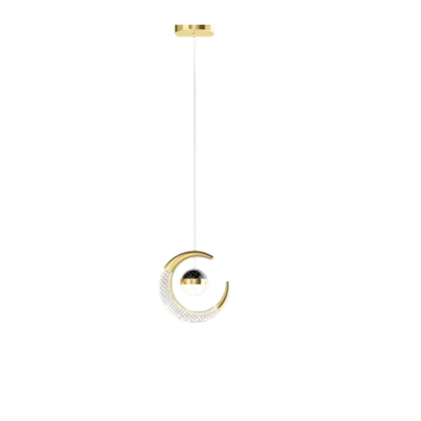 Drop Ceiling Lamp with Dimmable Feature for Living Room & Dining Room - Gold / Cool White - Indoor Hanging Light