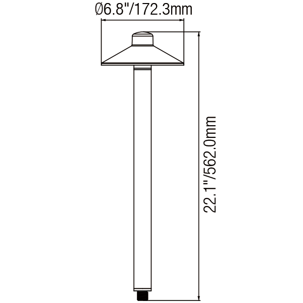 Durable Brass Integrated Exterior Path Light with 72’’ Wire for Garden Lighting - Path Light Fixture