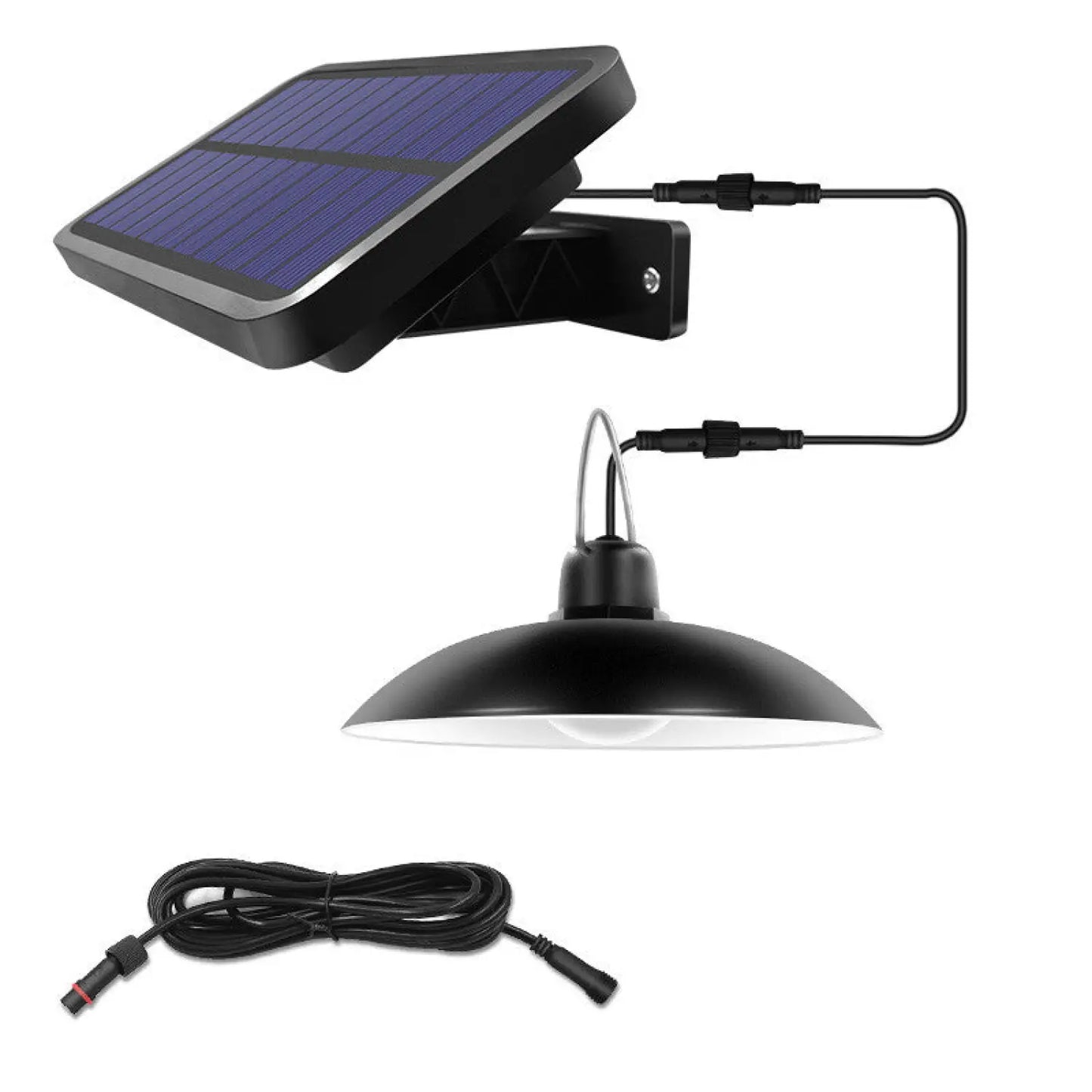 One Solar panel for one or two outdoor garden lights Black / Warm light 12V Hanging Light