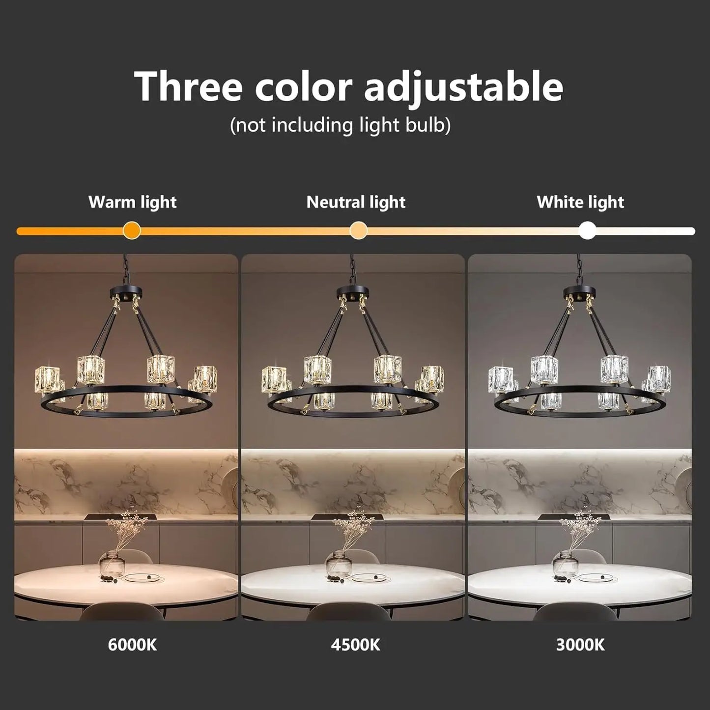 Elegant Adjustable Height Wagon Wheel Chandelier for Modern Homes - Black - 12V Hanging Light