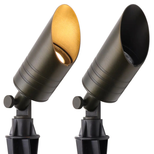 Elegant Brass Outdoor Light Fixtures with Antique Finish - Fixed / Light Bronze - Spot Light Fixture