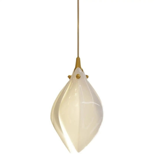 Nordic Minimalist Ceramic Magnolia Dining Room Bedroom Bedside Staircase Petal Chandelier - Tri color dimming / Ceramic