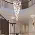 Nordic Minimalist Ceramic Magnolia Dining Room Bedroom Bedside Staircase Petal Chandelier - Tri color dimming / Ceramic