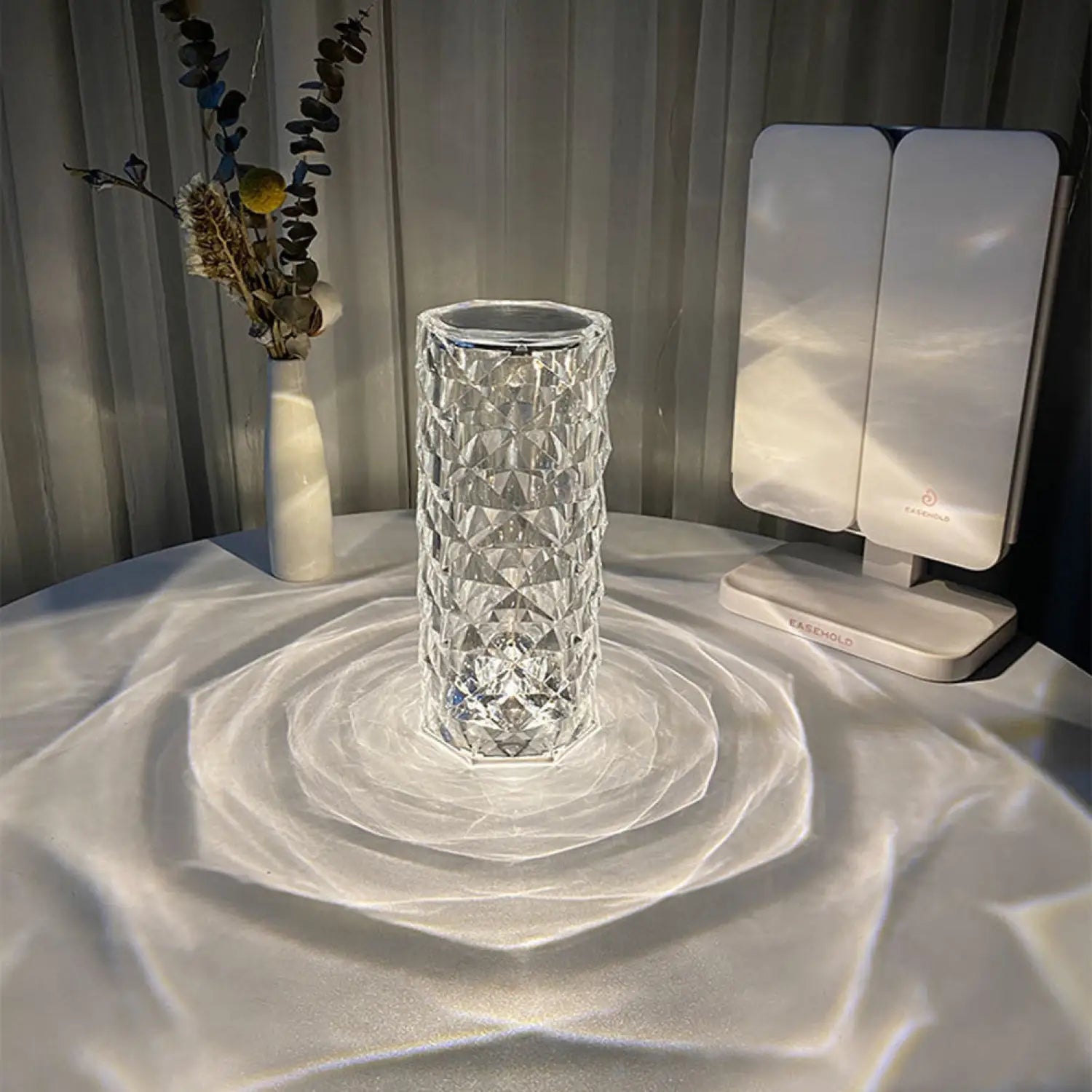 Elegant USB Table Lamp with 16-Color Crystal Lighting - White / 3colors / USB - 12V Hanging Light
