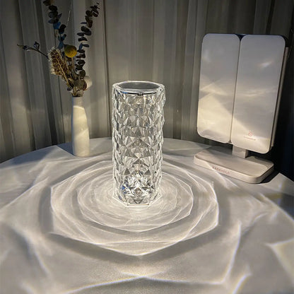Elegant USB Table Lamp with 16-Color Crystal Lighting - White / 3colors / USB - 12V Hanging Light