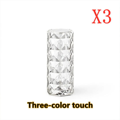 Elegant USB Table Lamp with 16-Color Crystal Lighting - White / 3colors / USB - 12V Hanging Light