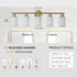 Elegant Vanity Lights for Bathroom in Gold with 5 Lights Fixture - Golden - 12V Hanging Light