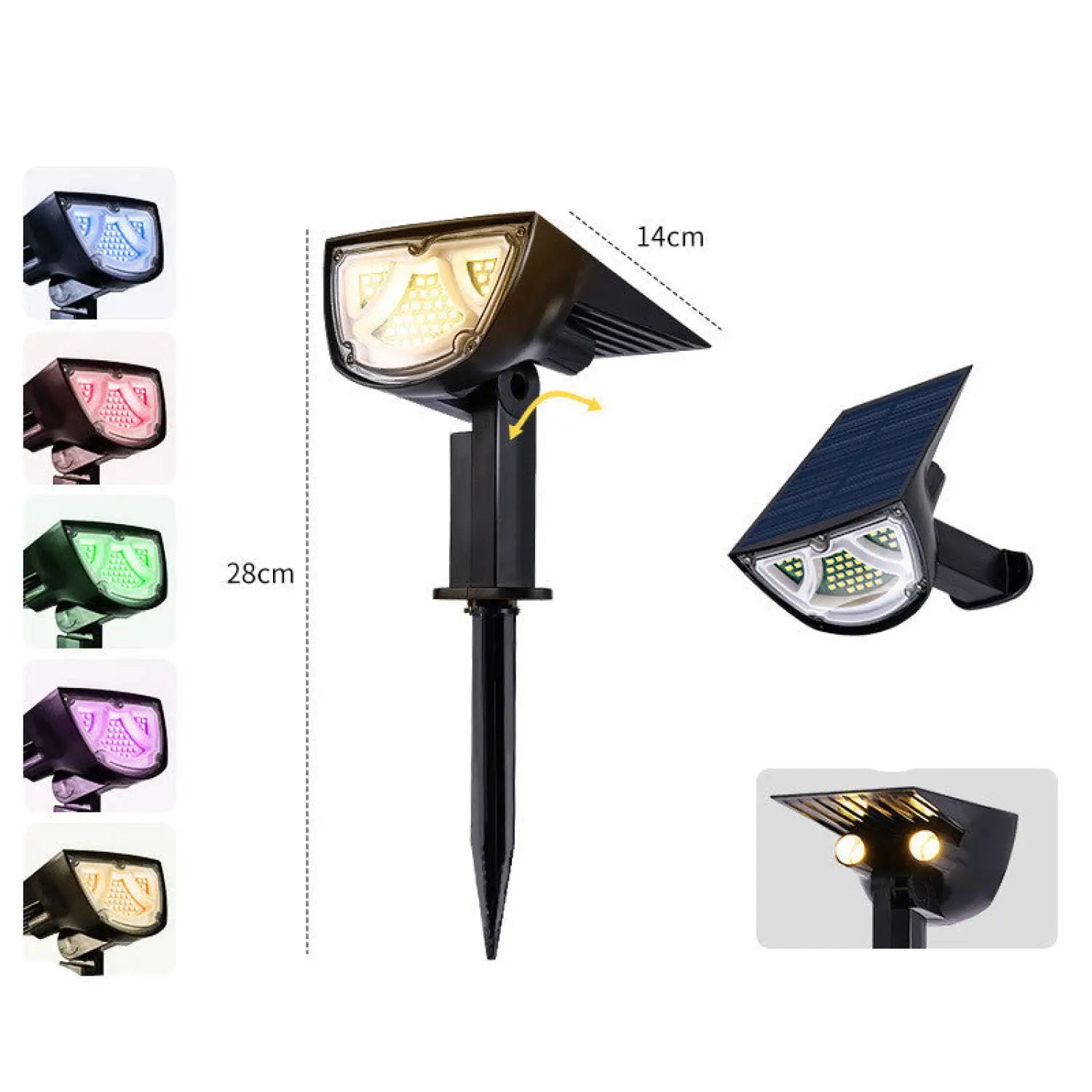 Energy-Efficient Solar Spot Light for Garden and Lawn Illumination - Solar Light
