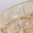 Farmhouse Rattan Pendant Chandelier Lighting with 4 Layer Woven Design Wood 12V Hanging Light