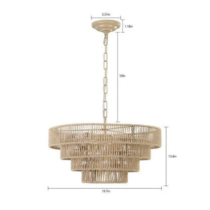 Bohemian Woven Chandelier Unavailable Platform Temu Wood 12V Hanging Light