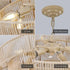 Farmhouse Rattan Pendant Chandelier Lighting with 4 Layer Woven Design Wood 12V Hanging Light