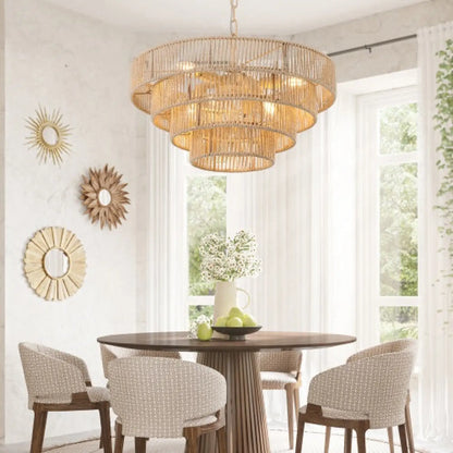 Bohemian Woven Chandelier Unavailable Platform Temu Wood 12V Hanging Light