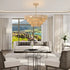 Farmhouse Rattan Pendant Chandelier Lighting with 4 Layer Woven Design Wood 12V Hanging Light