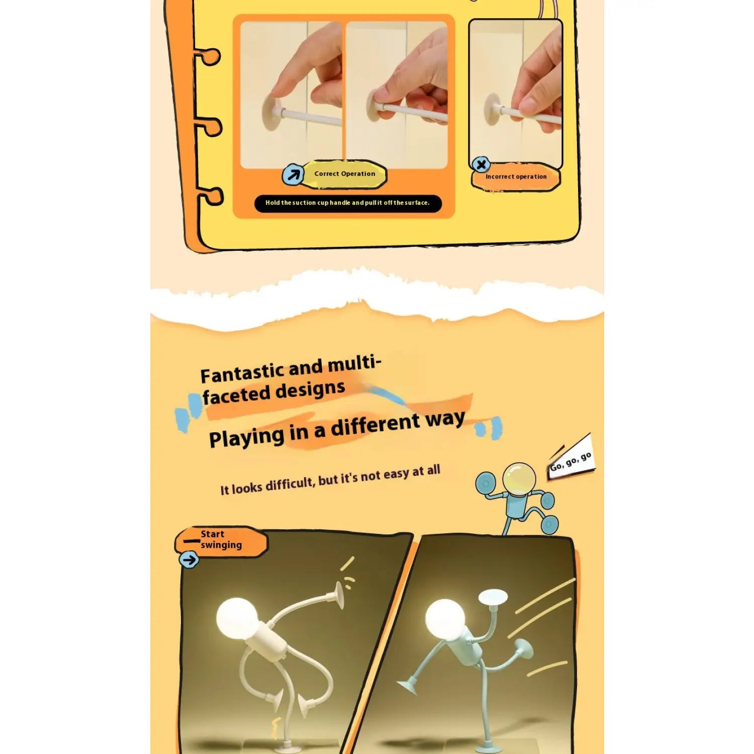 Flexible Sportsman LED Night Light with Suction Cup - Table Lamp