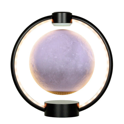 Floating Moon Lamp with Bluetooth Speaker and Colorful Lights - Black Moon / US - Table Lamps