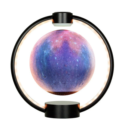 Floating Moon Lamp with Bluetooth Speaker and Colorful Lights - Black Starry Sky / US - Table Lamps