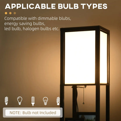 Floor Lamp with Shelves – Modern Standing Lamp - Black / 300x190x420 mm - Floor Lamp