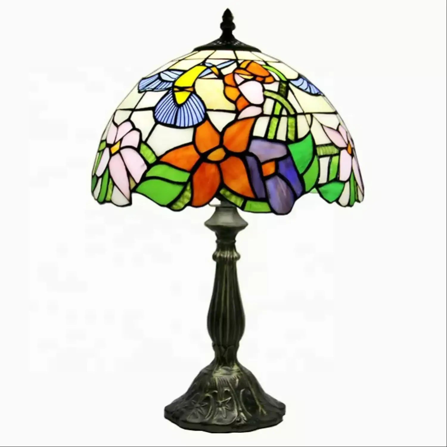 Flower Tiffany Glass Tabletop Lamp - No Bulb - Table Lamp