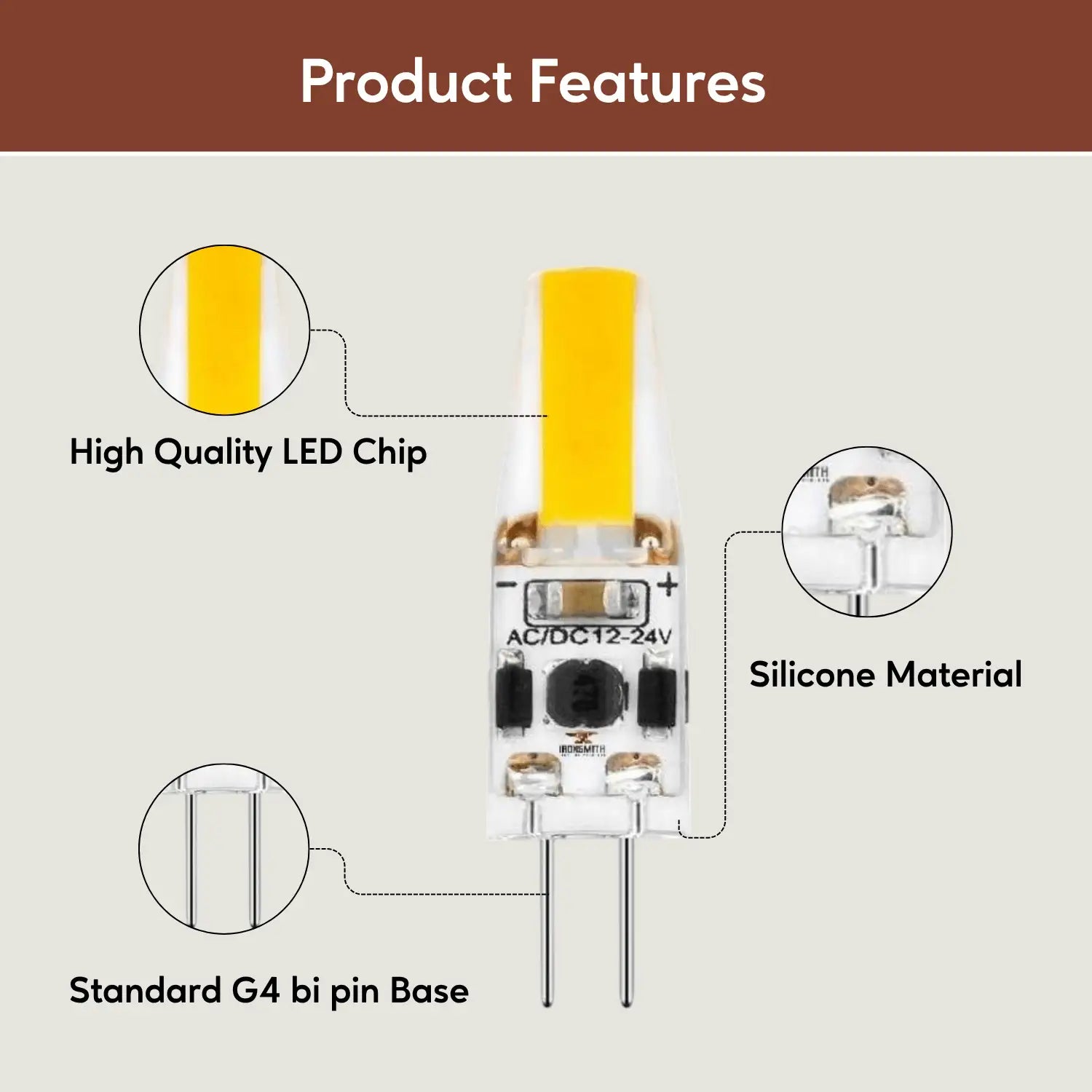 G4 JC LED Bi-Pin Bulb - Dimmable Silicon Light Bulb Types - Dimmer Switch