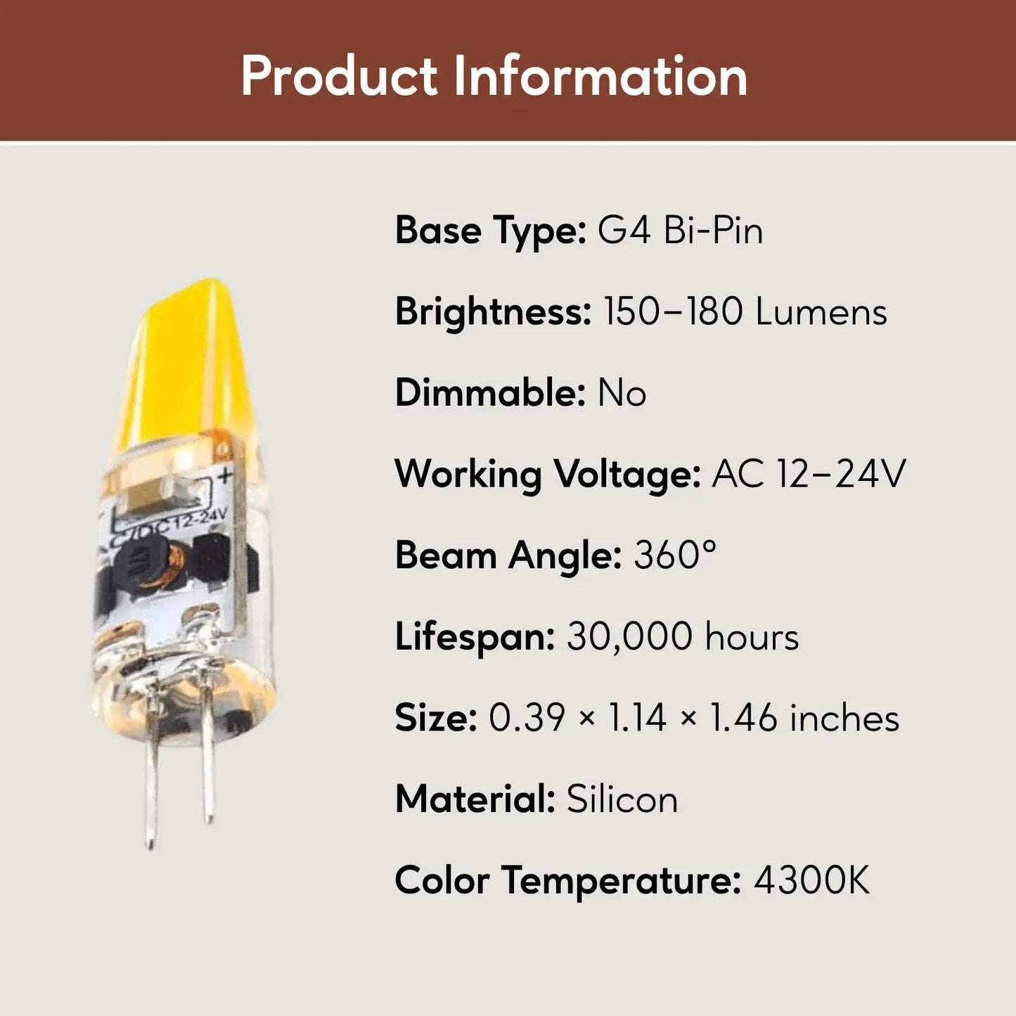 G4 JC LED Bi-Pin Bulb - Dimmable Silicon Light Bulb Types - Dimmer Switch
