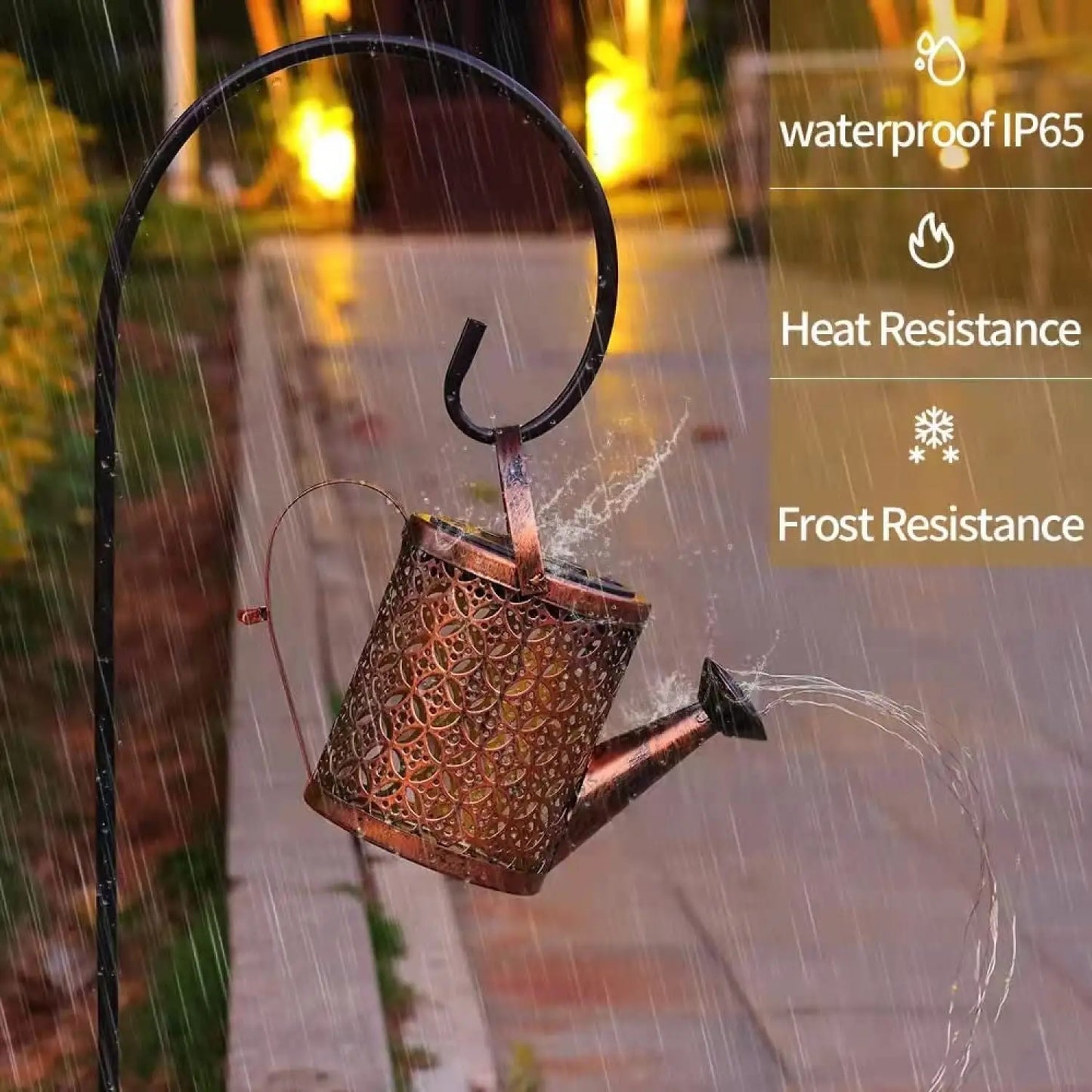 Garden Decor Solar Lights with Watering Can Design String LEDs & IP65 Waterproof - Solar Light