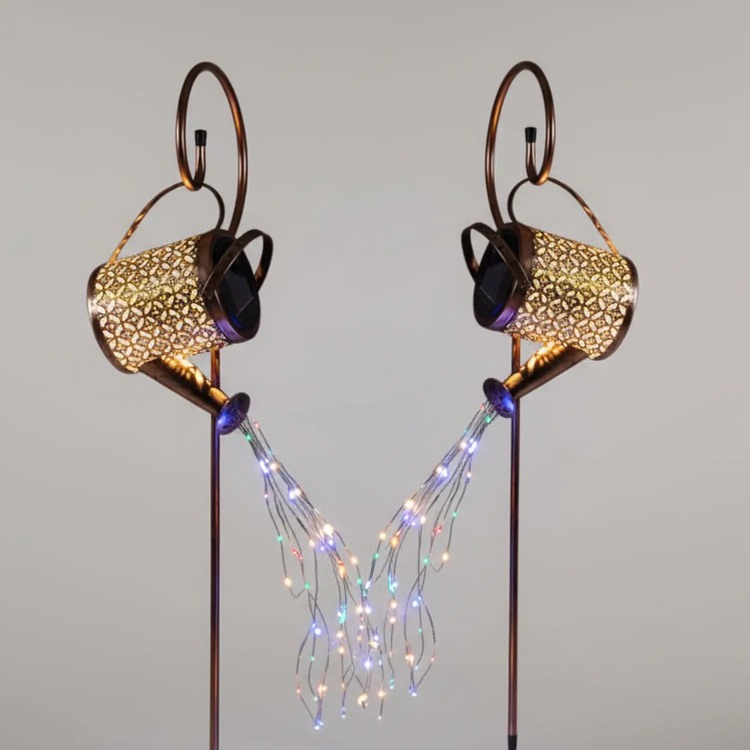 Garden Decor Solar Lights with Watering Can Design String LEDs & IP65 Waterproof - 2PCS - Solar Light