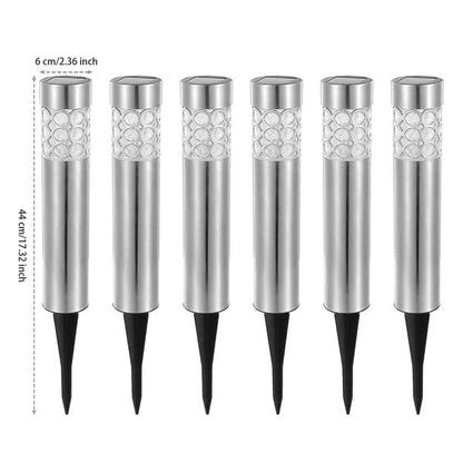 Garden Solar Lamps with RGB Lighting and Stainless Steel Build - Silver - 12V Hanging Light
