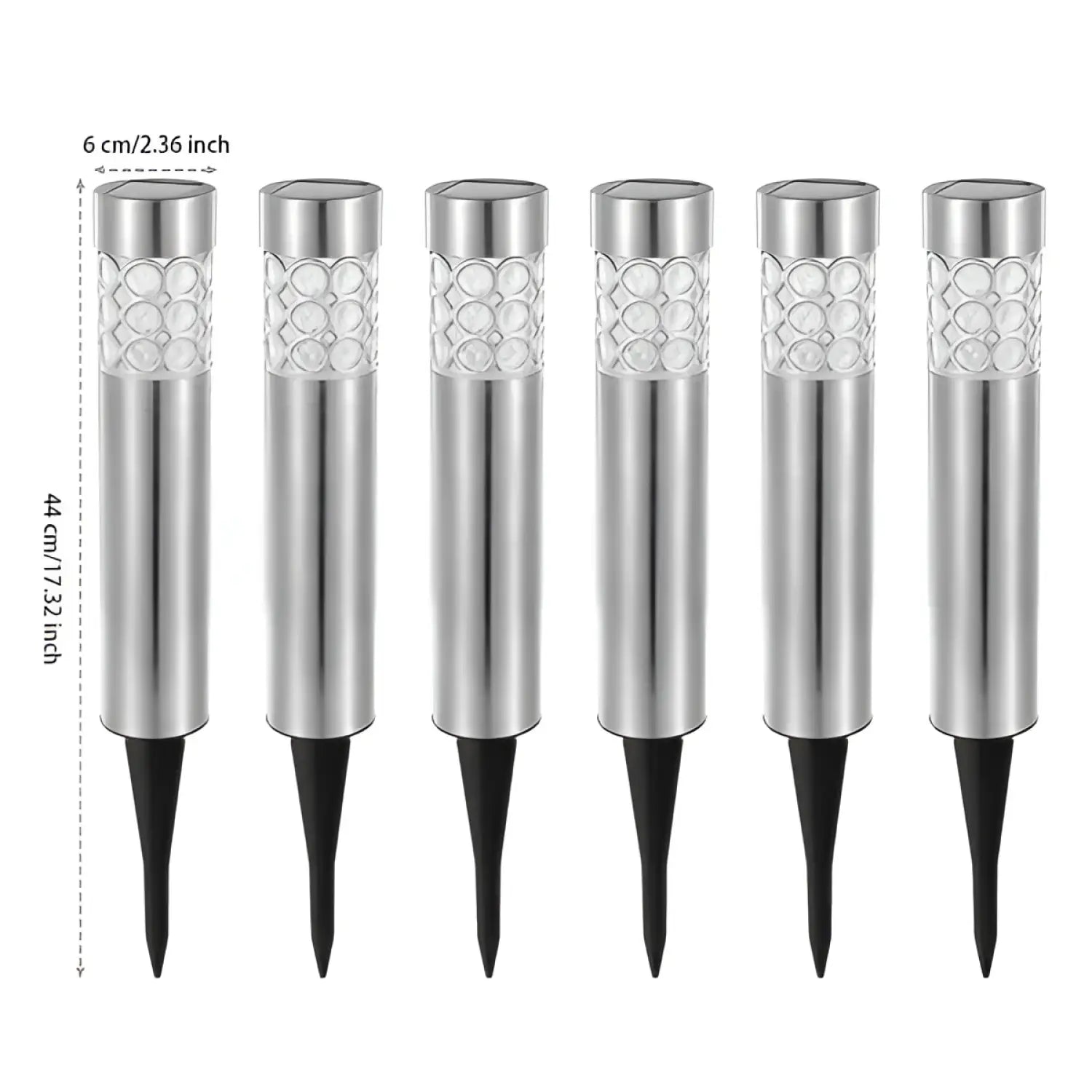 Garden Solar Lamps with RGB Lighting and Stainless Steel Build - Silver - 12V Hanging Light