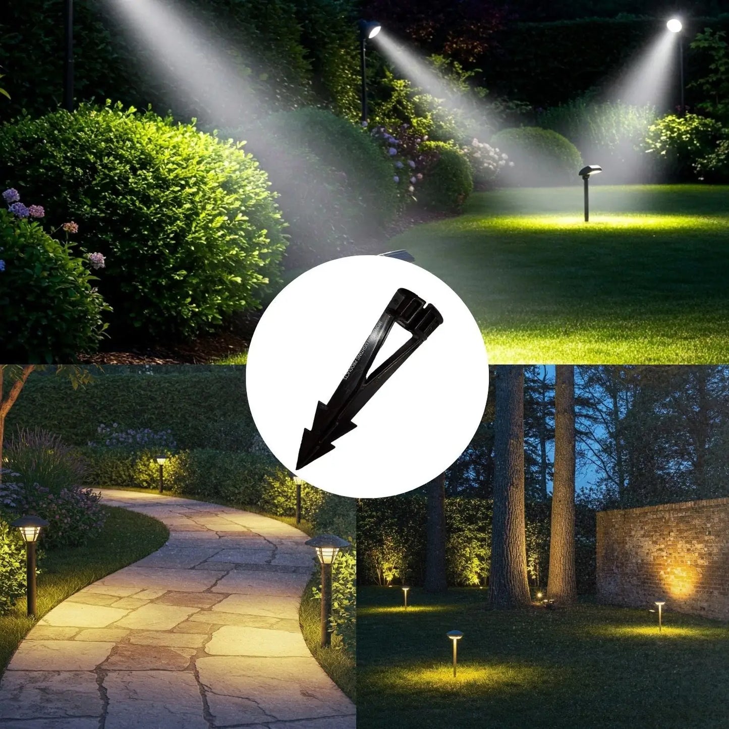 Garden Stake - 8-Inch Low Profile 1/2’’ NPT Thread with Side Wireway | 20 Pack - Spike Mount
