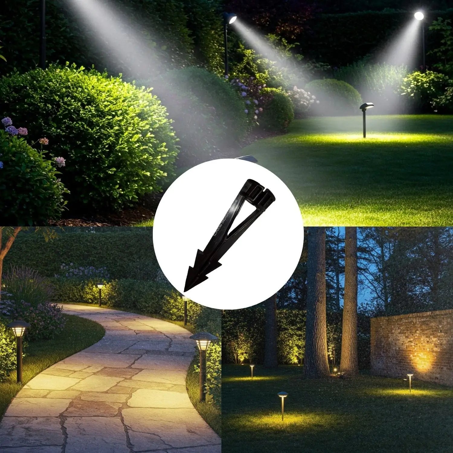 Garden Stake - 8-Inch Low Profile 1/2’’ NPT Thread with Side Wireway | 20 Pack - Spike Mount