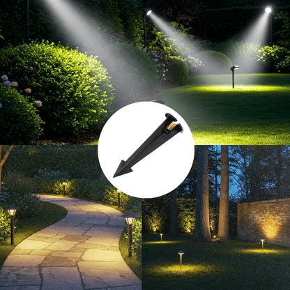 Garden Stakes | 9-Inch In-Ground Solid Brass 1/2’’ NPT Thread 2 Pack - 2 Pack - Spike