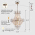 Gold Luxurious Ceiling Light Chandelier with Crystal Design for Modern Interiors - Indoor Hanging Light