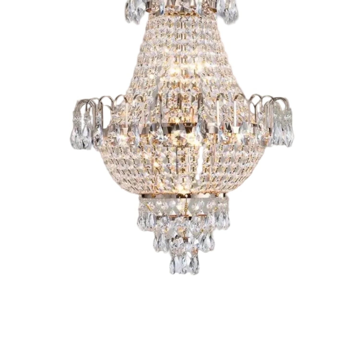 Gold Luxurious Ceiling Light Chandelier with Crystal Design for Modern Interiors - Indoor Hanging Light