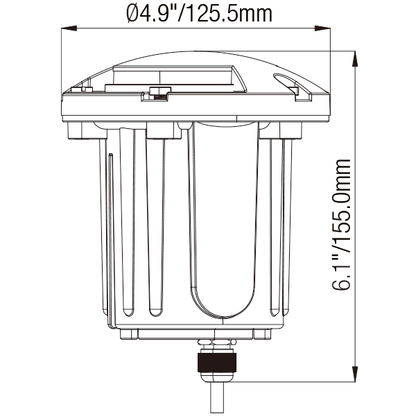 Ground Light with PVC Housing Brass Top & Two-Direction Turret - Well Light