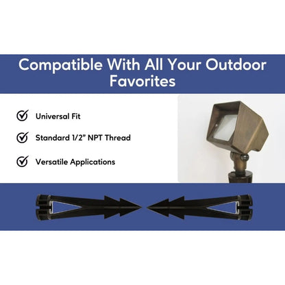 Ground Spikes - 8-Inch In-Ground Stake 1/2’’ NPT Thread - Spike Mount